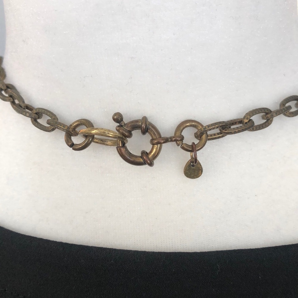 Silver/Gold Ring Statement Necklace - image 5